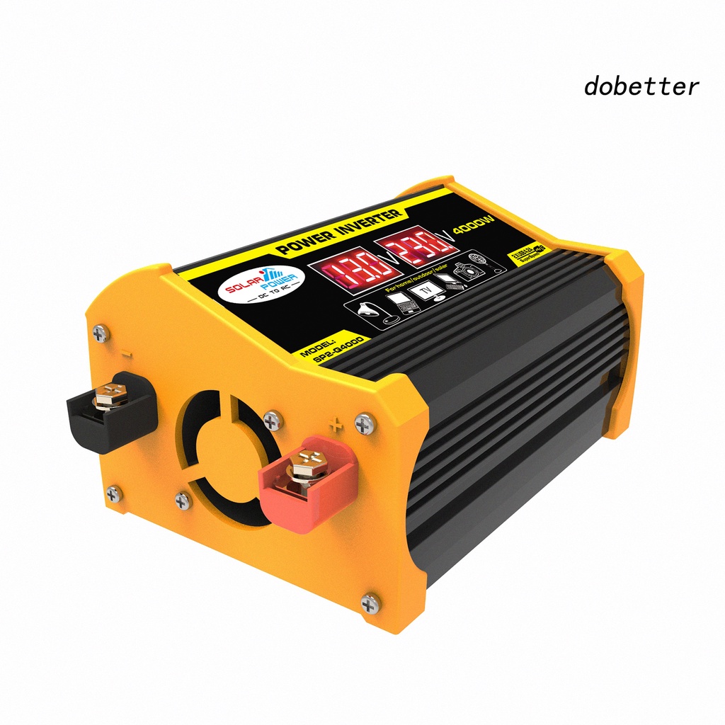 Bộ Chuyển Đổi Nguồn Điện DC 12V Sang AC 220V / 110V Hai Cổng USB 4000W Cho Xe Hơi