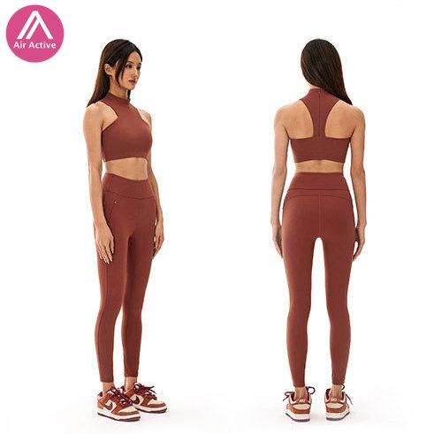 AirActive Set Đồ Thể Thao Áo Ngực Cổ Cao Phối Khóa Kéo Và Quần Legging Lưng Cao Phong Cách Năng Động