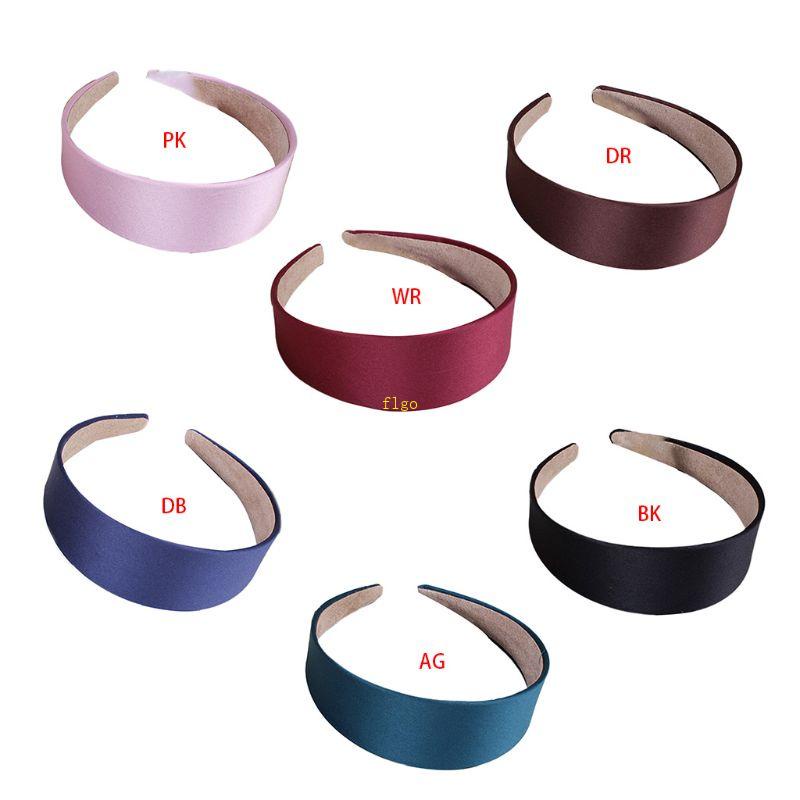 Băng Đô Cài Tóc Bản Rộng 4cm Bằng Lụa Nhân Tạo Màu Trơn Phong Cách Cổ Điển Thời Trang Cho Nữ