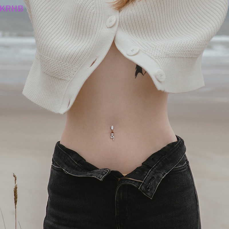 Khuyên Rốn Hình Rắn Bằng Thép Không Gỉ Đính Đá Zircon Thời Trang Dành Cho Nữ Mới