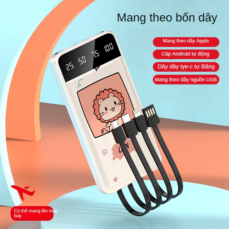 Pin Sạc Dự Phòng Mini 20000mAh Sơn Hoạt Hình Siêu Mỏng