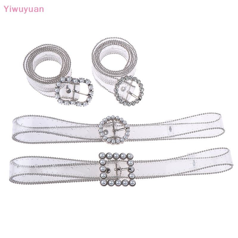 Thắt Lưng Trong Suốt Khóa Vuông / Tròn / Trái Tim Đính Đá Đơn Giản Thời Trang Mới