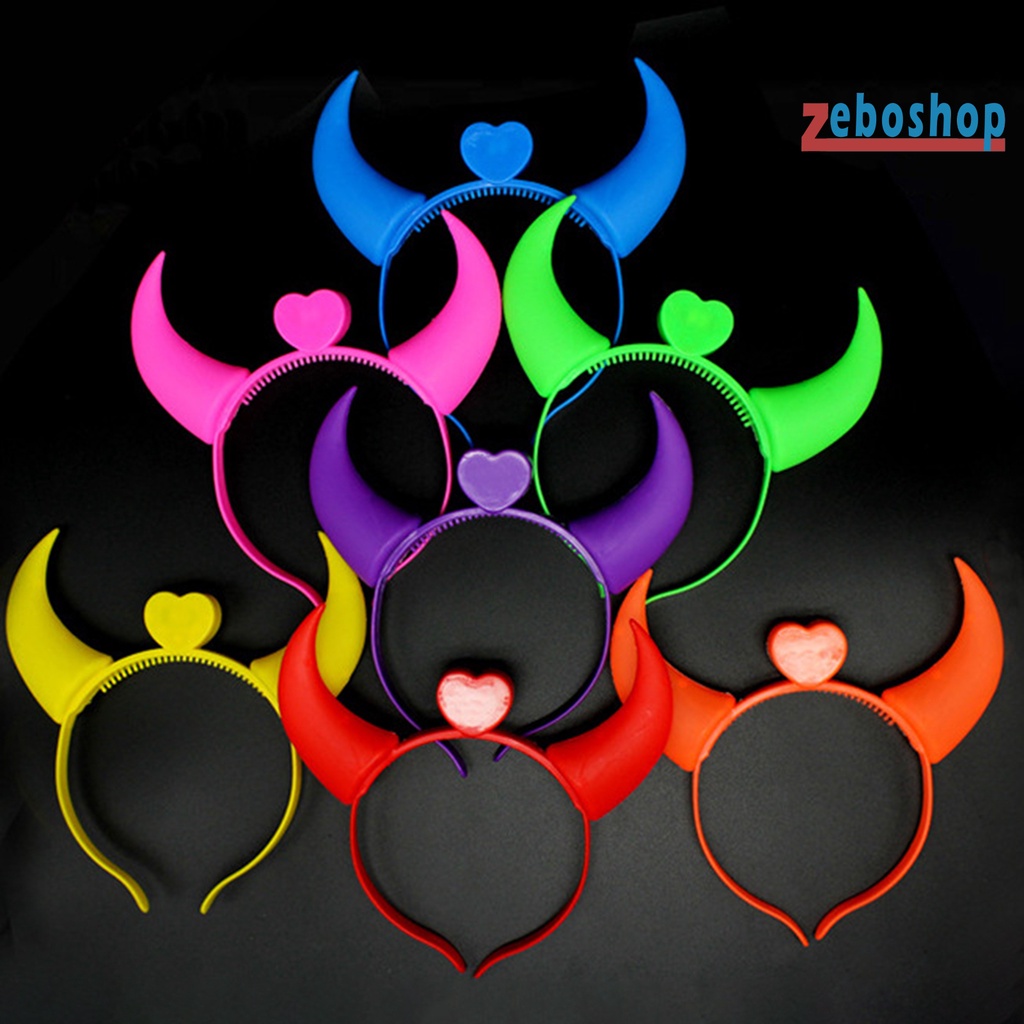 Cài Tóc Hình Sừng Bằng Nhựa Phát Quang Hóa Trang Cho Người Lớn Và Trẻ Em