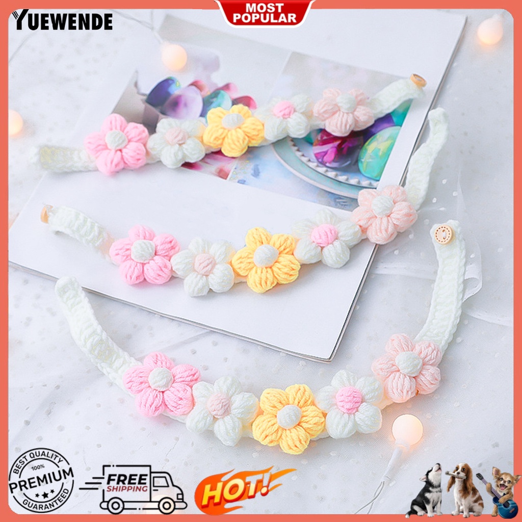 Vòng Cổ YQ.E Bắt Mắt Thú Cưng Bằng Cotton Hình Hoa Có Thể Điều Chỉnh Được