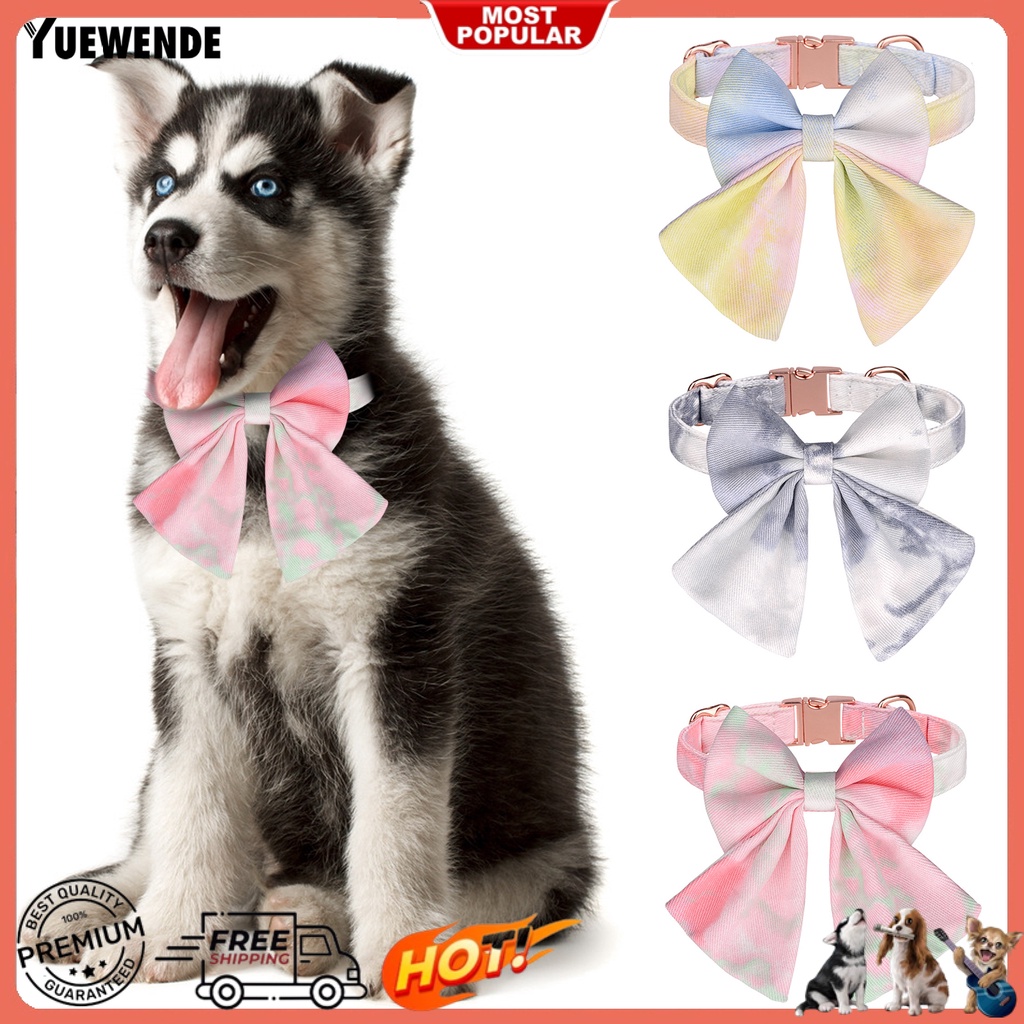 Yq.e Vòng Cổ Thắt Nơ Thoáng Khí Họa Tiết Ruy Băng Dễ Thương Dành Cho Thú Cưng