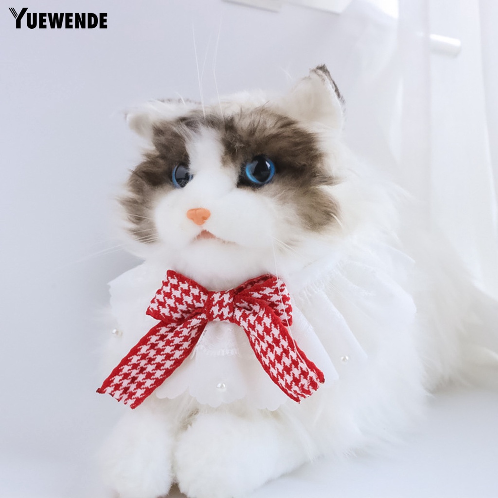 Yq.e Khăn Choàng Cổ Thắt Nơ Viền Ren Mềm Mại Thoải Mái Độ Ổn Định Cao Trang Trí Bên Ngoài Cho Thú Cưng