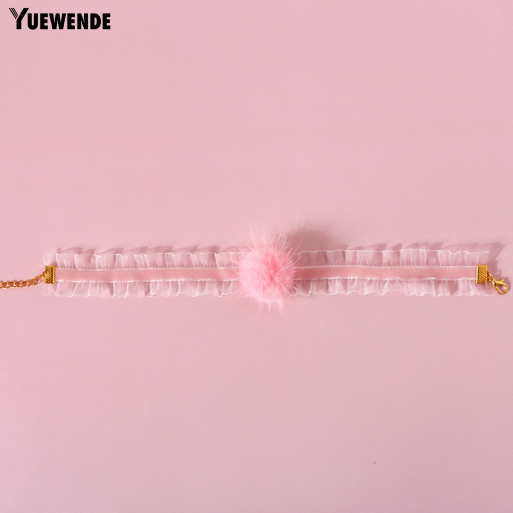 Yq.e Vòng Cổ Phối Lông Nhung Co Giãn Tốt Trang Trí Vòng Cổ Cho Mèo Cưng