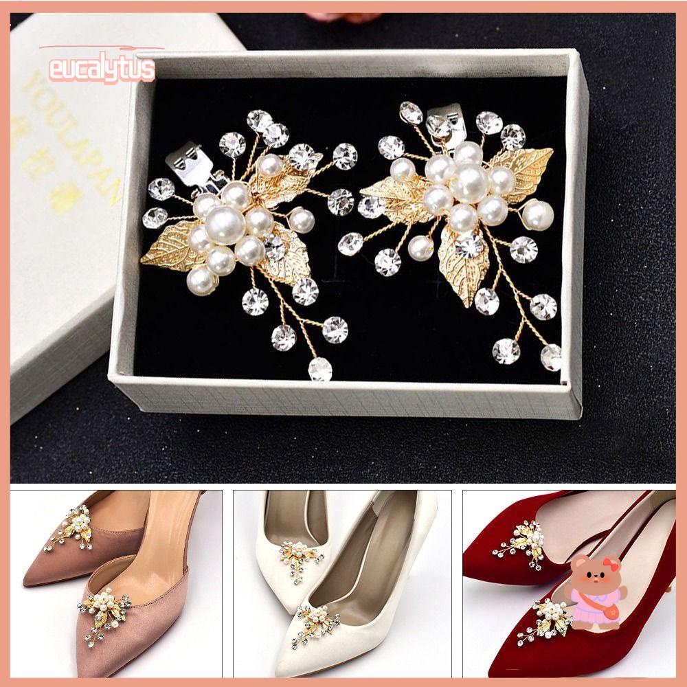 1 Cặp Phụ Kiện Trang Trí Giày Đám Cưới|Khóa Cài Ngọc Trai Cho Cô Dâu