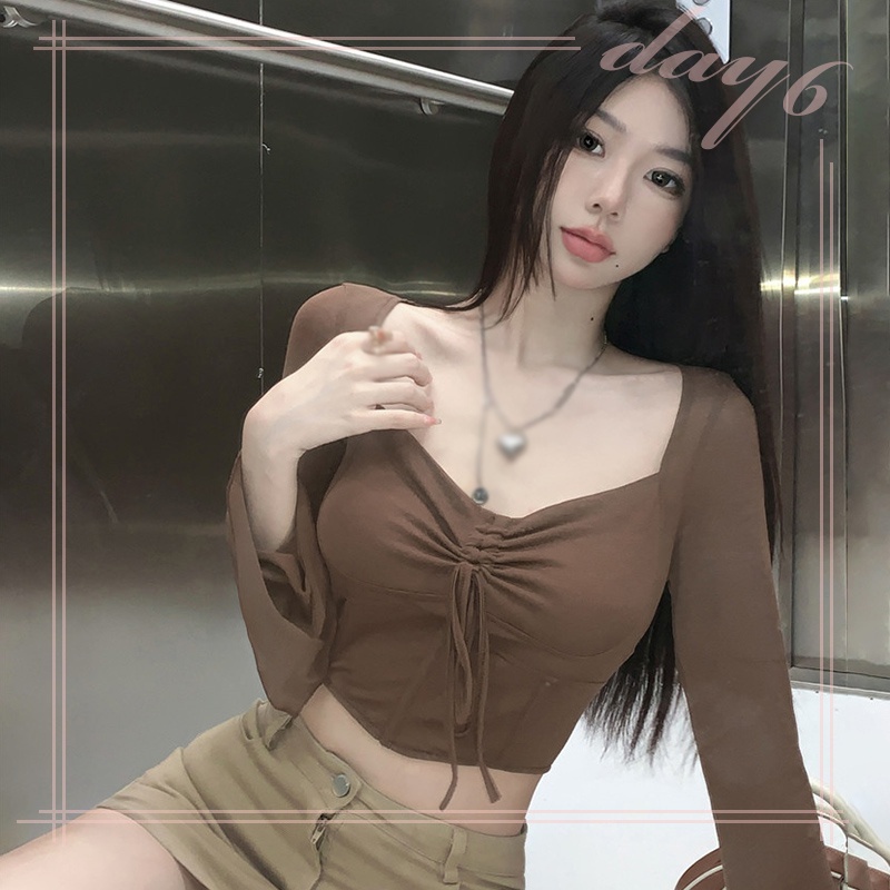 Áo Thun Tay Loe Ôm Dáng Phong Cách Hàn Quốc Thời Trang Cho Nữ