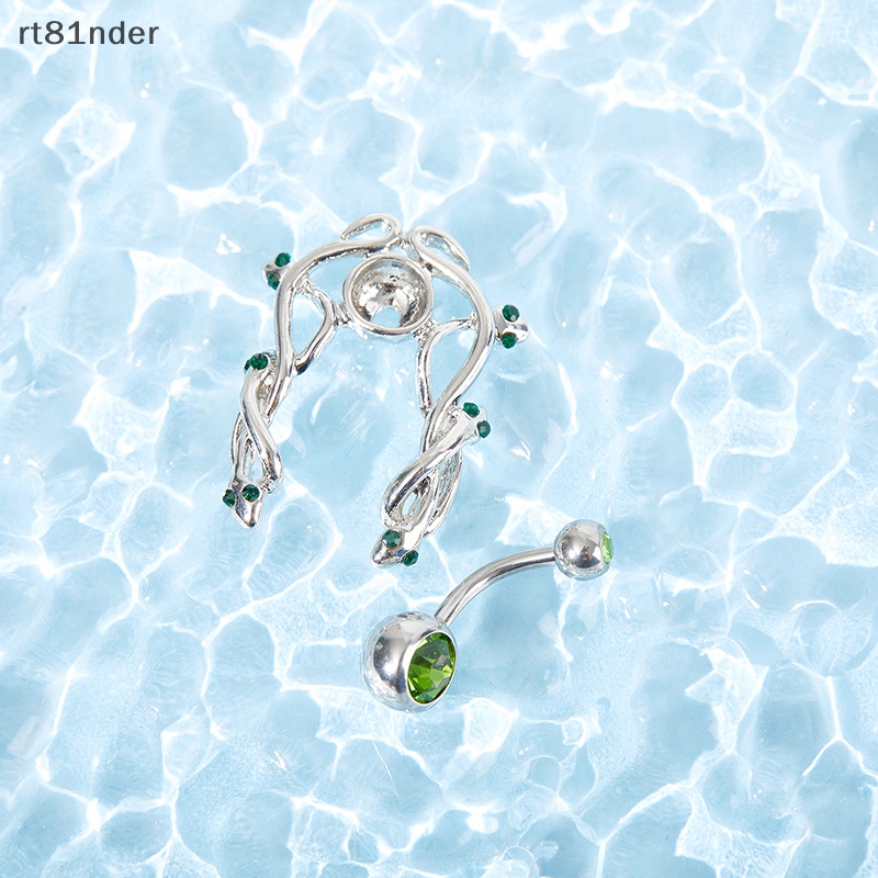Rt Khuyên Rốn Bằng Thép Không Gỉ Hình Rắn Đính Đá Xanh Lá Sáng Tạo Không Gây Dị Ứng Cho Nữ