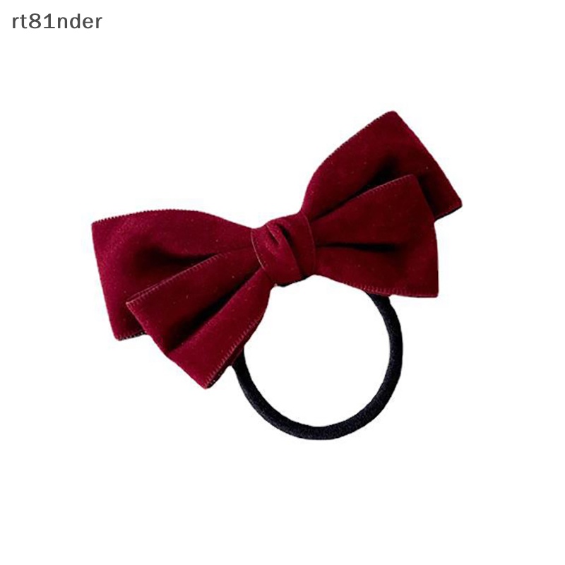 Dây Cột Tóc Cao Su Co Giãn Bọc Vải Nhung Thắt Nơ Phong Cách Hàn Quốc Ngọt Ngào Cho Nữ