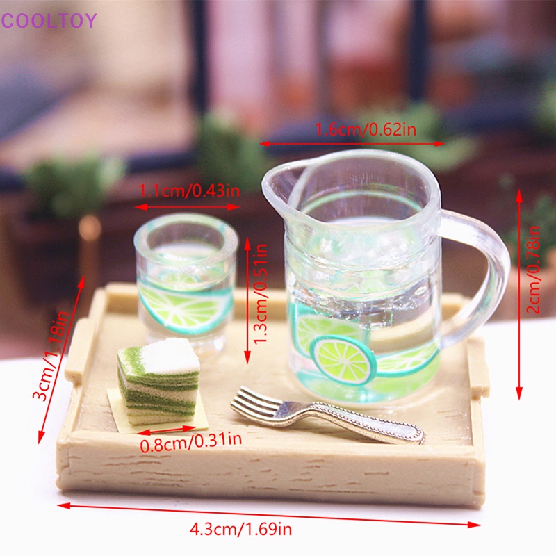 1 Bộ Khay Đựng Trà / Bánh Mini Trang Trí Nhà Búp Bê DIY