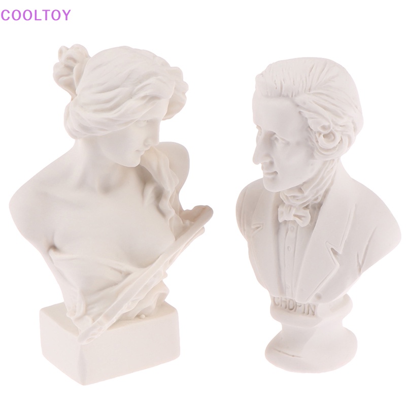 1 Mô Hình Tượng Điêu Khắc Bằng Nhựa Resin Trắng Trang Trí Nhà Búp Bê