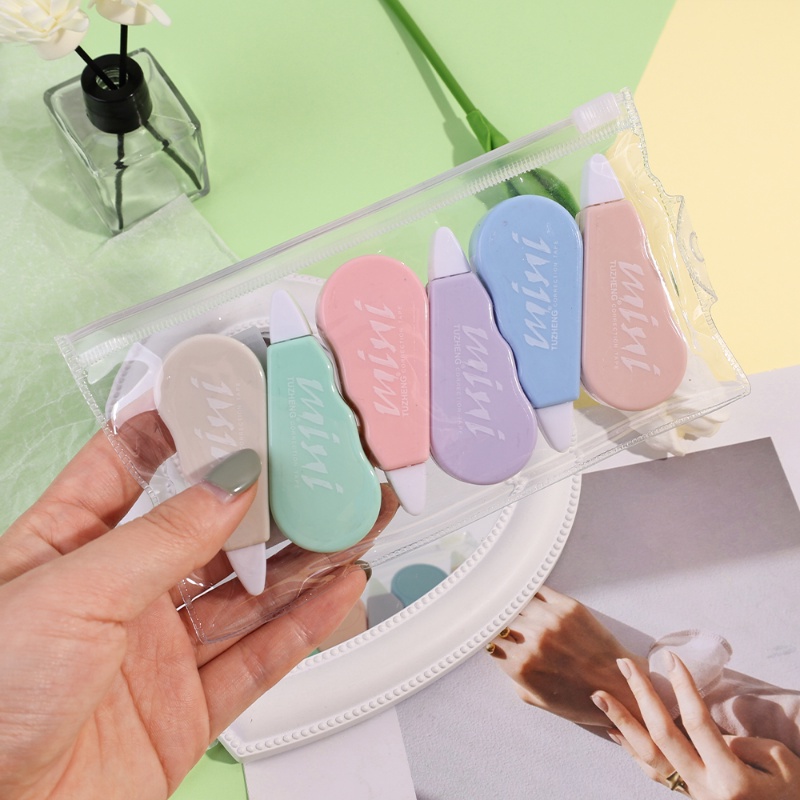 Bộ 6 Bút Xóa Kéo Mini Màu Sắc Xinh Xắn Tiện Dụng