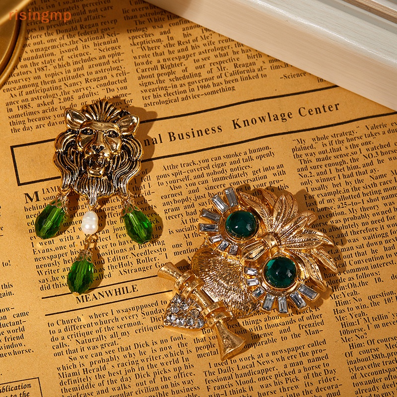 Ghim Cài Áo Hình Cú Mèo Đính Đá Tua Rua Phong Cách Hoàng Gia Cổ Điển
