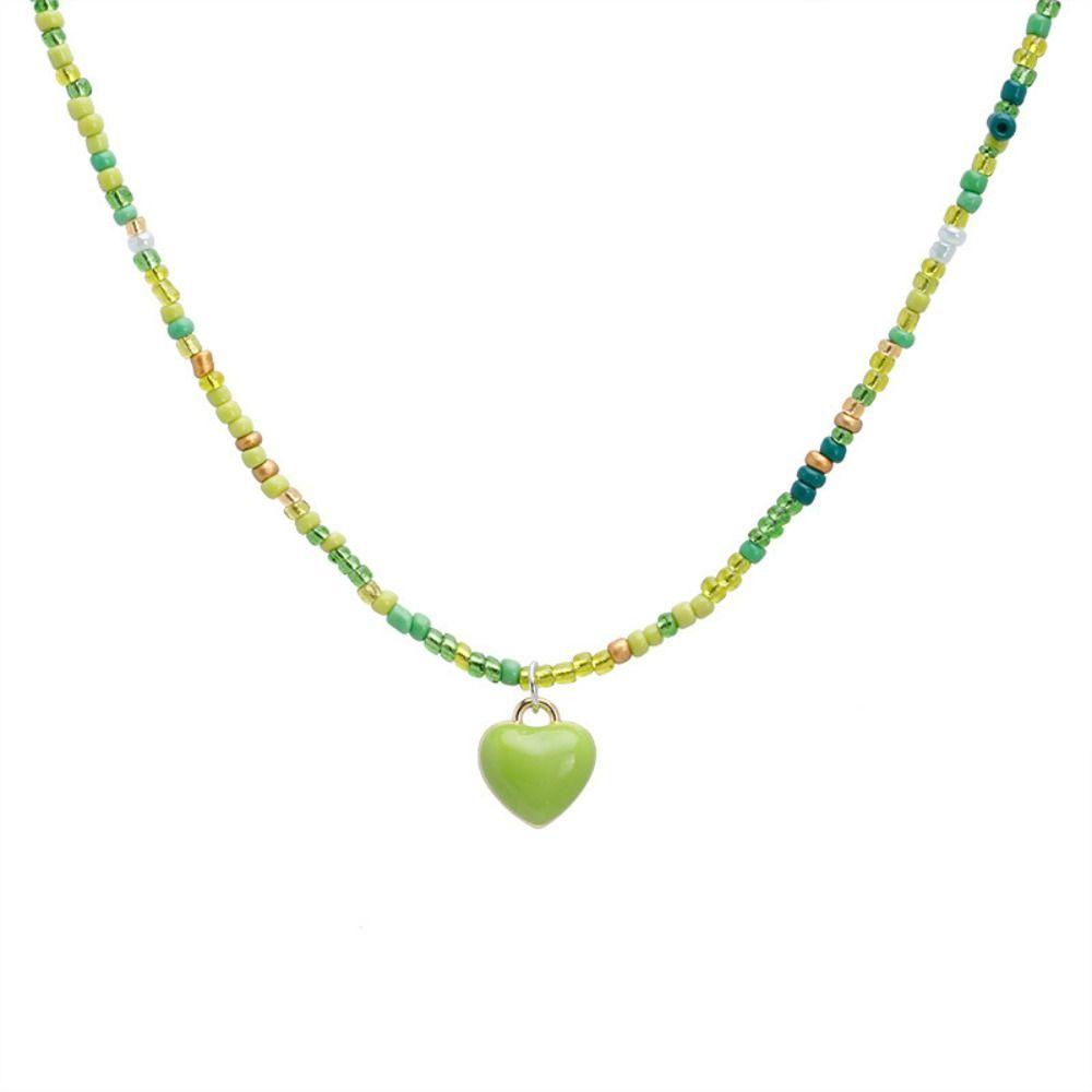 ANEMONE Vòng cổ Y2K Xỏ Hạt Hình Trái Tim Màu Sắc Ngọt Ngào Phong Cách Hàn Quốc Cho Nữ