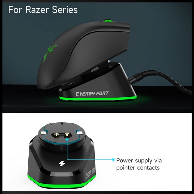 Đế Sạc Chuột Không Dây Hai Cổng Usb Cho Logitech G502GPW1 / 2 / G703 Razer