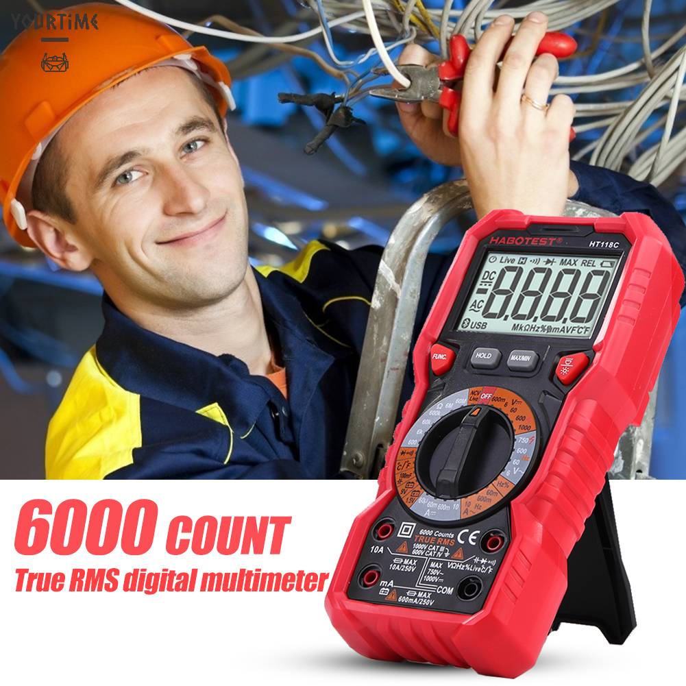 Vôn Kế DC AC Màn Hình LCD 2.7 Inch Với Chức Năng Đo NCV