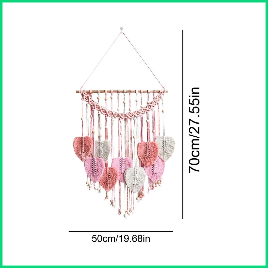 Thảm Dệt Lá Tua Rua Handmade Trang Trí Tường Phong Cách Bohemian