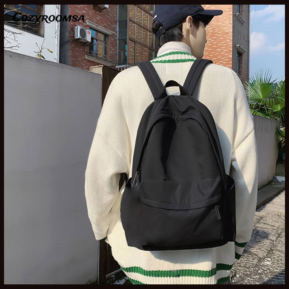 Ba Lô Đi Học Bằng Nylon Sức Chứa Lớn Có Khóa Kéo Chống Thấm Nước Giải Trí Hàng Ngày