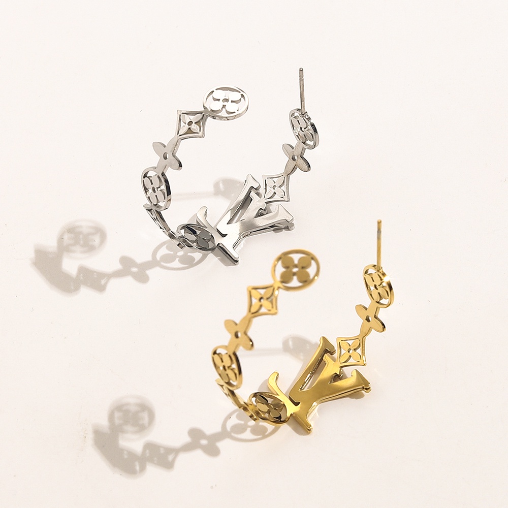 LOUIS VUITTON Bông Tai LV Bằng Thép Titan Thời Trang Cho Nữ