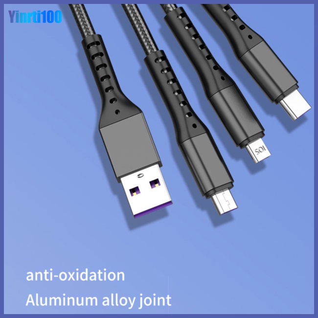 Dây Cáp Sạc Nhanh Yinrti 66w 5a 3 Trong 1 Cho Thiết Bị Android Iphone Type-c