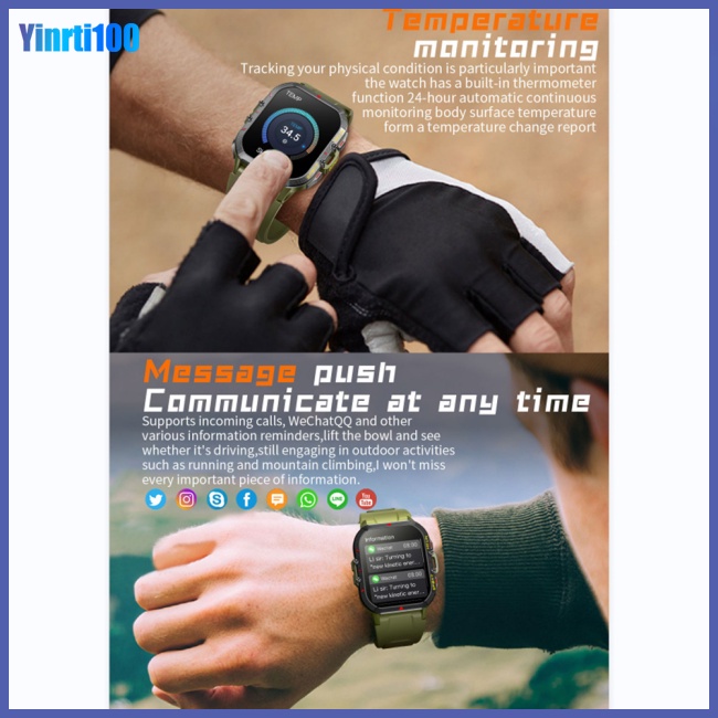 Đồng Hồ Thông Minh Yinrti Chống Nước Kết Nối Bluetooth Theo Dõi Sức Khỏe