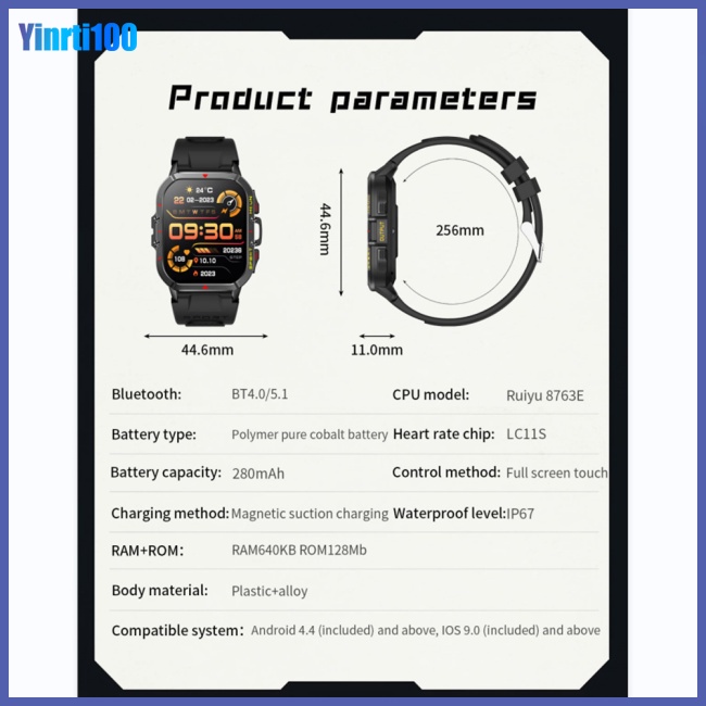 Đồng Hồ Thông Minh Yinrti Chống Nước Kết Nối Bluetooth Theo Dõi Sức Khỏe