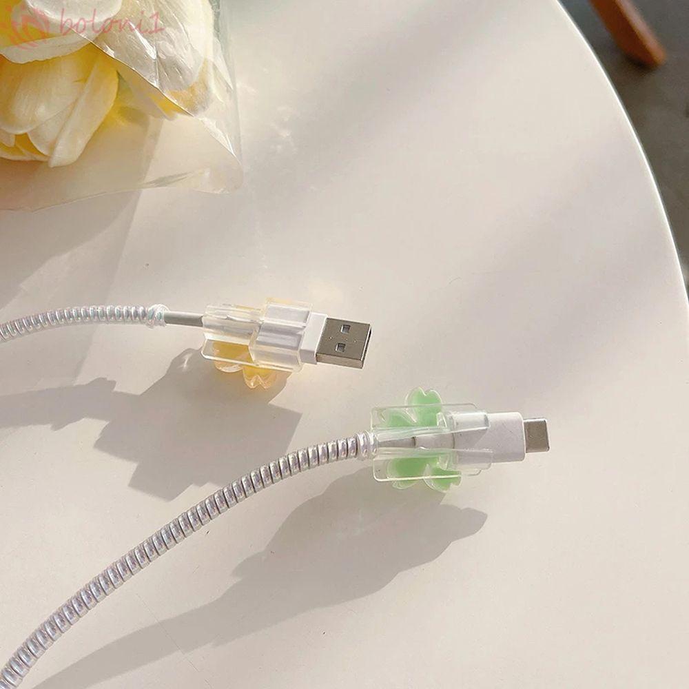 Phụ Kiện Bảo Vệ Dây Cáp Sạc USB Chống Đứt Hình Bông Hoa Dễ Thương