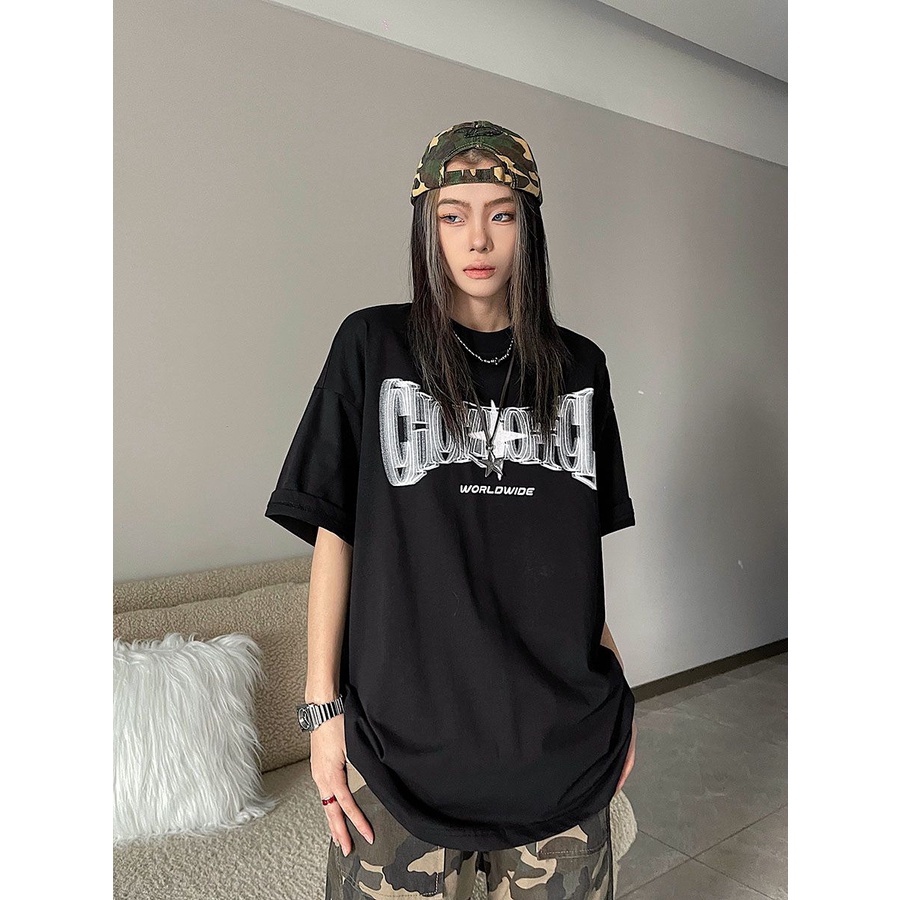 Áo Thun Tay Ngắn Cổ Tròn In Chữ Phantom 250G Chất Liệu Cotton Nguyên Chất Thời Trang Cho Nam Và Nữ