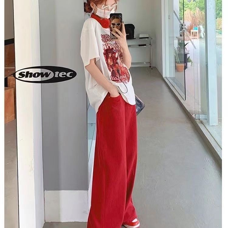 Quần Jean Dopamine Dáng Suông Rộng Phong Cách Mới Mùa Hè Dễ Phối Đồ Hợp Thời Trang Cho Nam Và Nữ