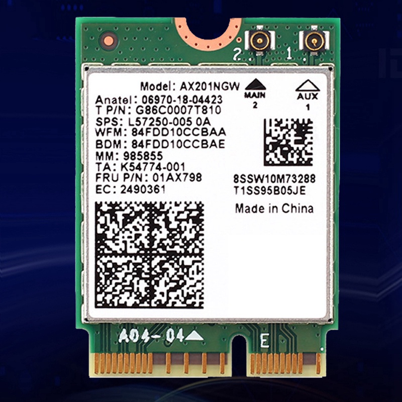 Thẻ Mạng Wifi 6 AX201 AX201NGW AX201 Bluetooth 5.0 Băng Tần Kép 2.4G / 5G AX201NGW 2.4Ghz / 5Ghz 802.11Ac / AX201NGW