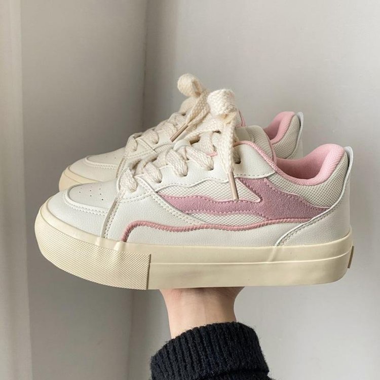 Giày Thể Thao Da Đế Bằng Phong Cách Retro Thời Trang Xuân Thu Cho Nữ