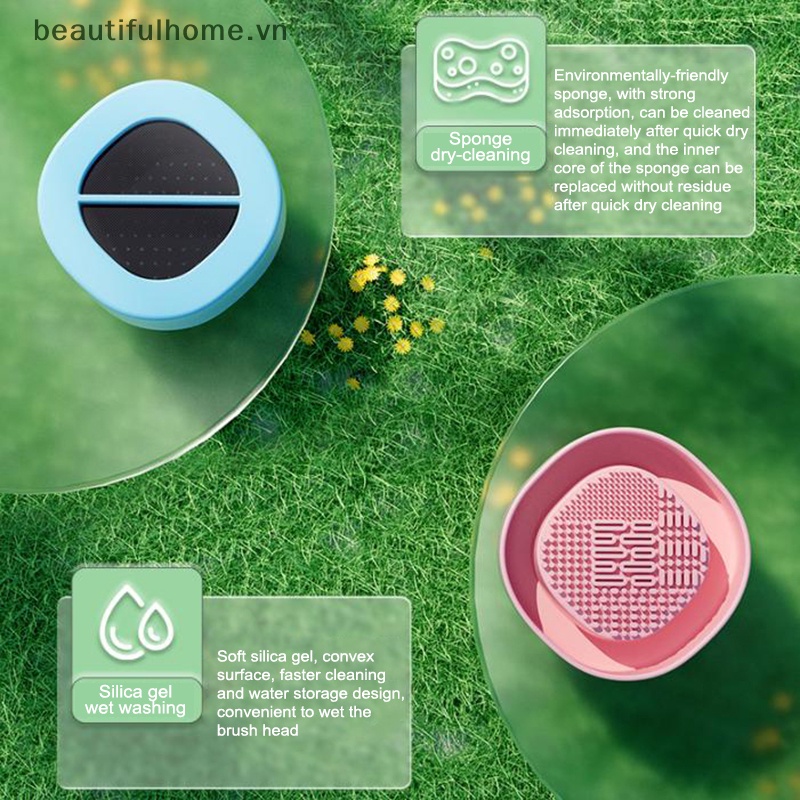 Hộp Vệ Sinh Cọ Trang Điểm Chất Liệu Silicone Tiện Dụng