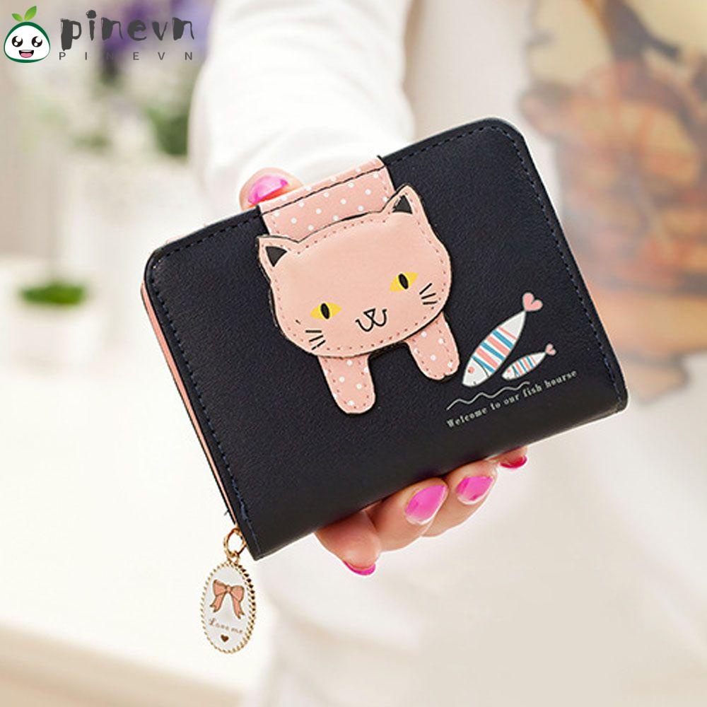 Ví Da PU Dáng Ngắn Có Khóa Kéo Thời Trang Cao Cấp Cho Nữ Giá Đỡ