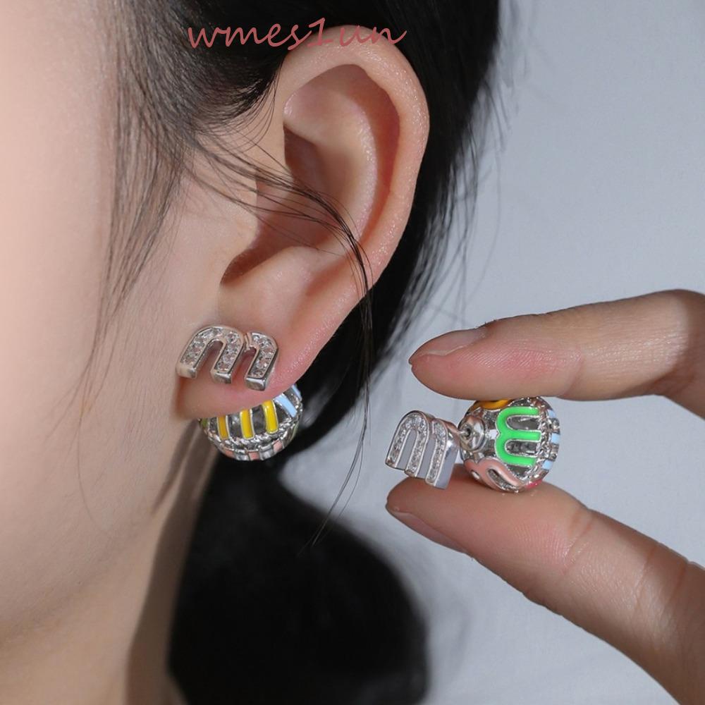 Bông Tai Hình Tròn Nhiều Màu WMES15H Quần Áo Hai Cách Mặc Hai Cách Mang Thời Trang Năng Động|Khuyên Tai Phong Cách Hàn Quốc Cho Nữ