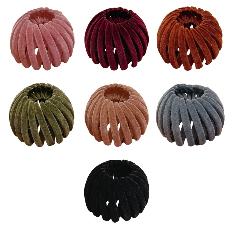 Ygt Kẹp Tóc Đuôi Ngựa Bằng Nhung Màu Trơn Xinh Xắn Cho Nữ