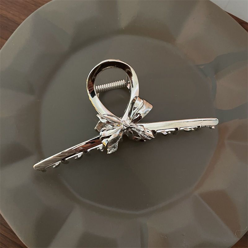 Kẹp Nơ Bằng Kim Loại Màu Bạc Lớn 2023