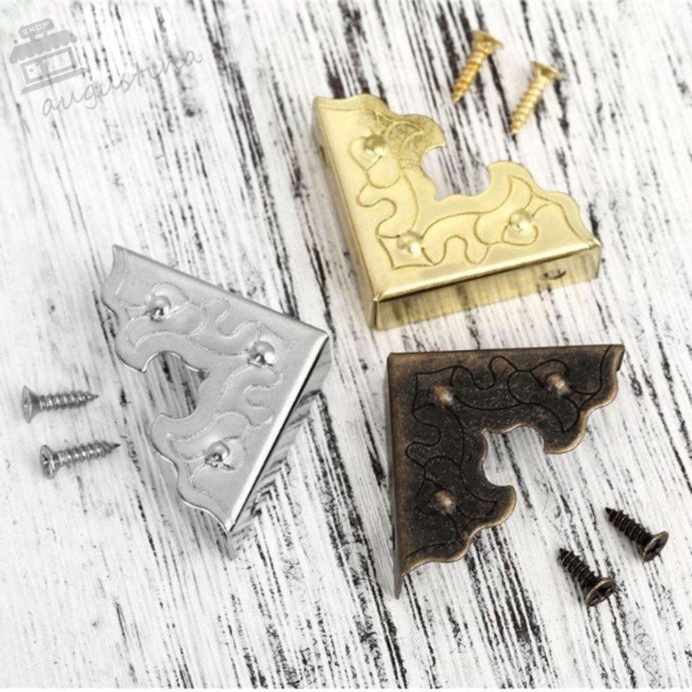 Set 10 Khung Gắn Góc Hộp Trang Sức Bằng Gỗ Và Kim Loại