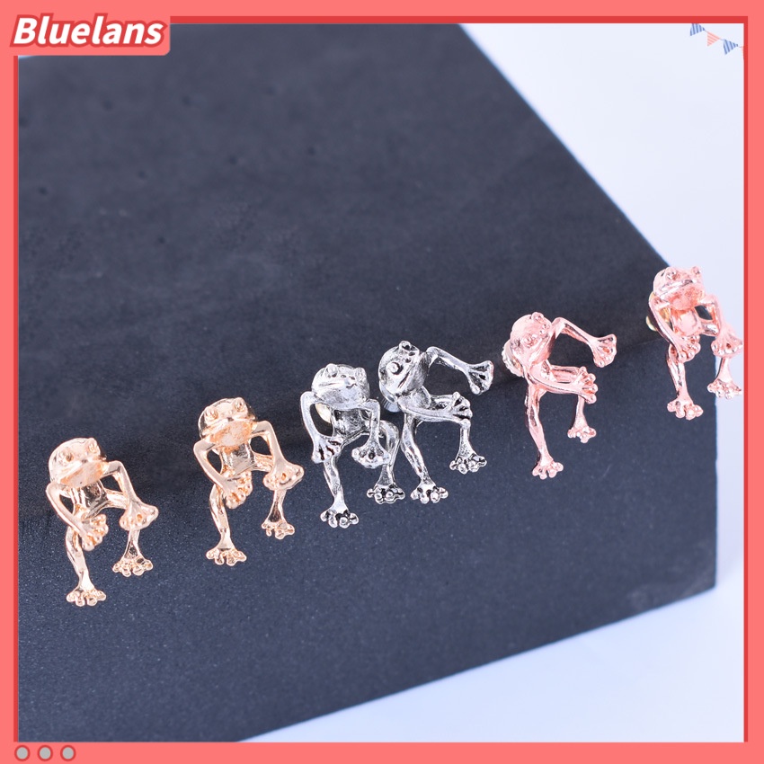 [BLS] Bông Tai Bạc Hình Ếch Phong Cách Retro Âu Mỹ Cổ Điển Thời Trang Punk Cá Tính Dành Cho Nữ