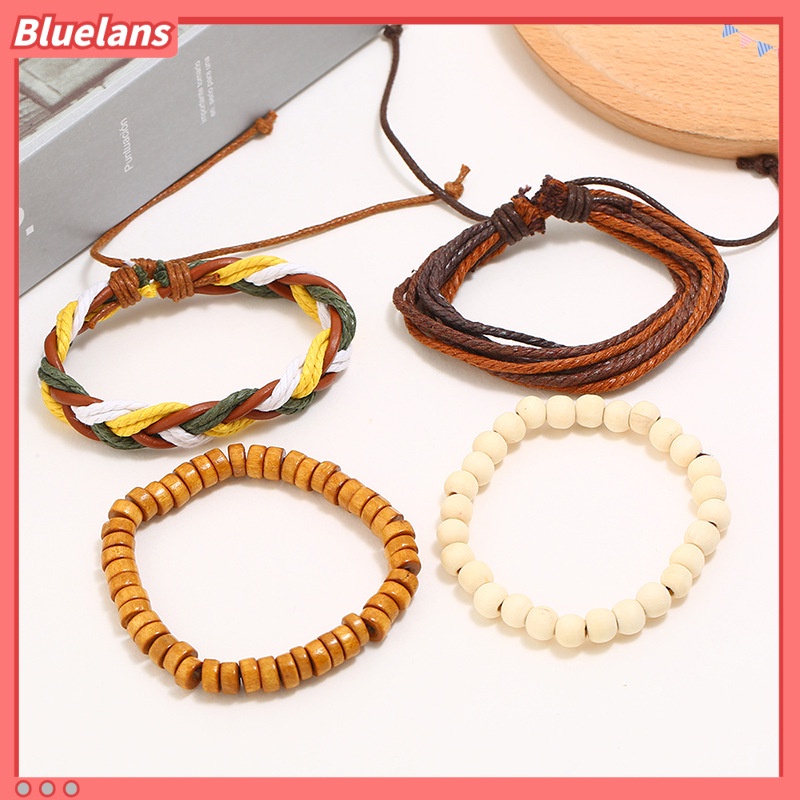 [BLS] Bộ Bốn Mảnh Dây Da Dệt Tay Retro Đơn Giản diy