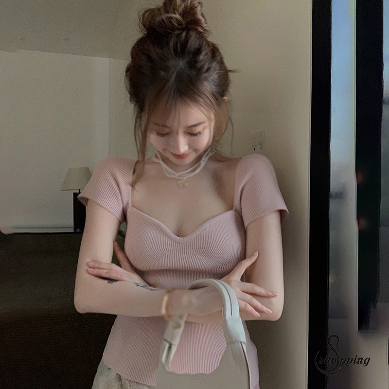 Áo Thun Nữ Tay Ngắn Màu Sắc Thời Trang Mùa Hè Phong Cách Hàn Quốc