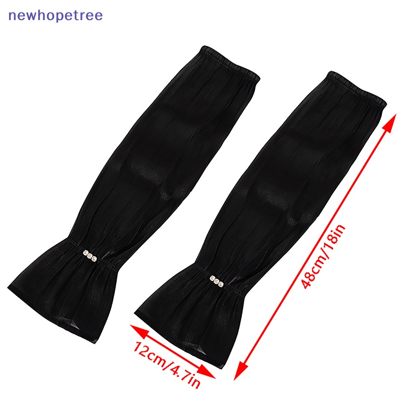 Ntvn Găng Tay Lụa Lạnh Mỏng Phối Ren Dáng Rộng Bảo Vệ Đảo Nếp Nhăn Cao Cấp Mùa Hè Cho Nữ Oak