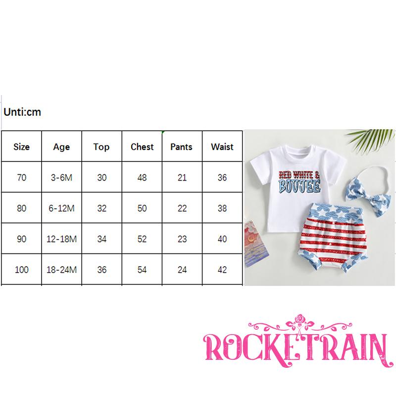 Set Đồ Mùa Hè 3 Món Gồm Áo Thun Trắng In Chữ + Quần Ngắn Kẻ Sọc + Băng Cài Đầu Cho Bé Gái