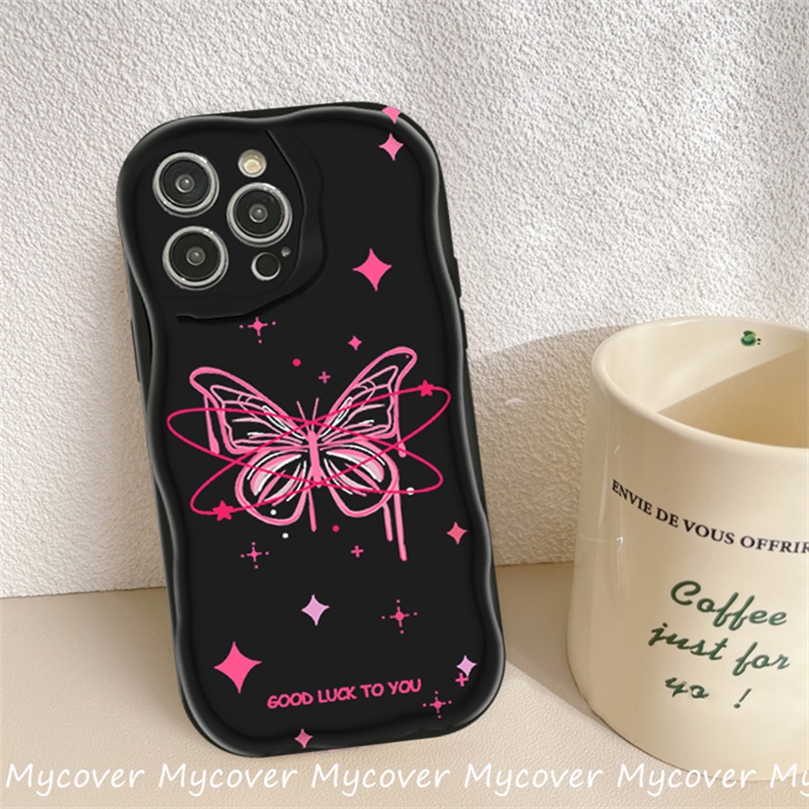 Ốp Điện Thoại Silicon Mềm Họa Tiết Hoa Hồng Và Bướm Cho iPhone 11 13 12 14 Pro Max X XR Xs Max 6 7 8 Plus Y2K