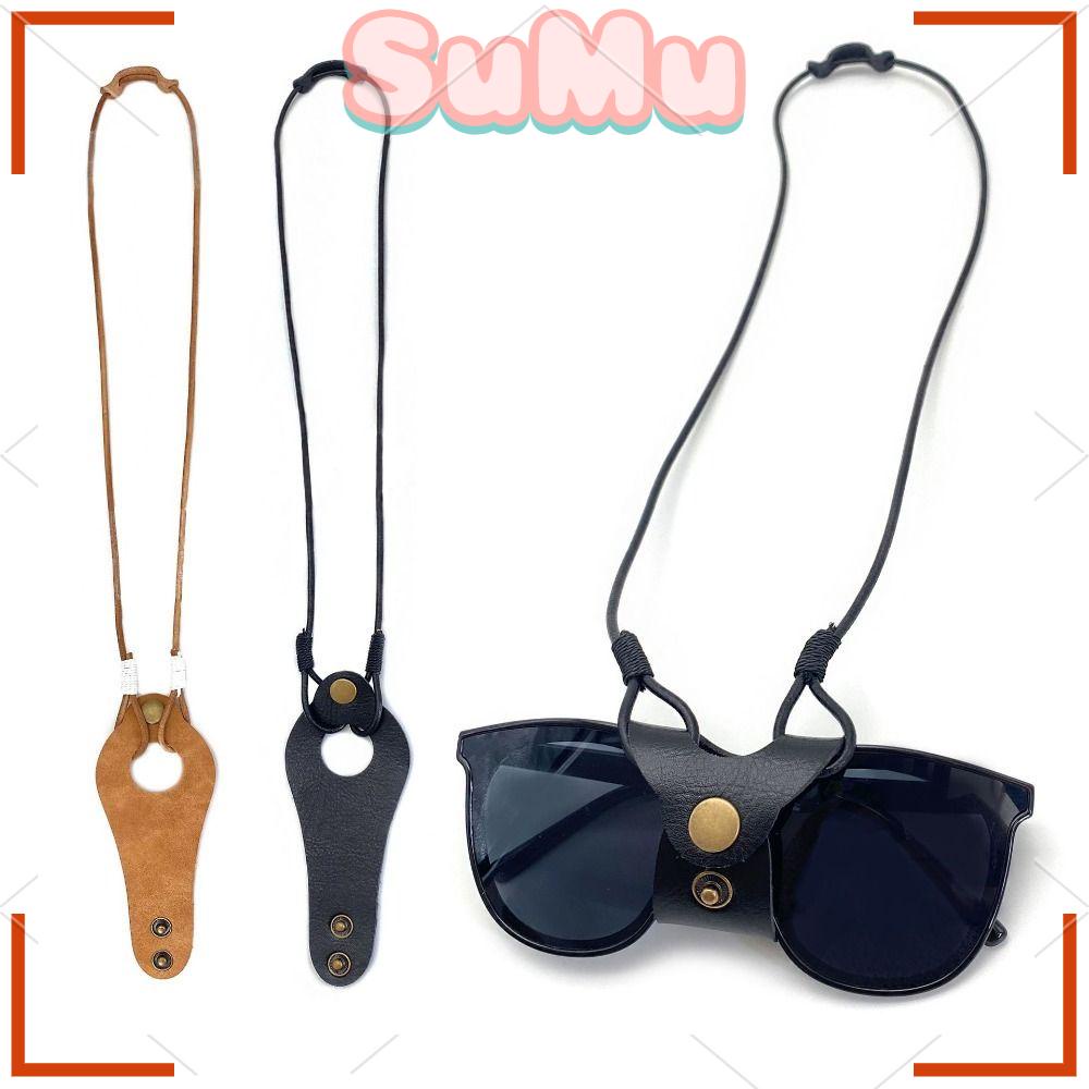 Hộp Đựng Kính Mát Có Dây Đeo Bằng Da Chống Rơi Ốp