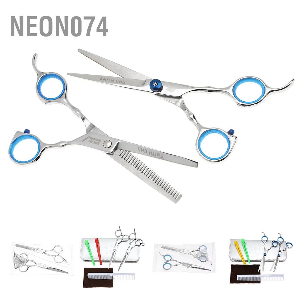 Kéo cắt và tỉa tóc Cao cấp - Bộ Dụng Cụ Làm Salon Kéo Cắt Tóc Chuyên Nghiệp Mỏng Họ Salon - Neon074