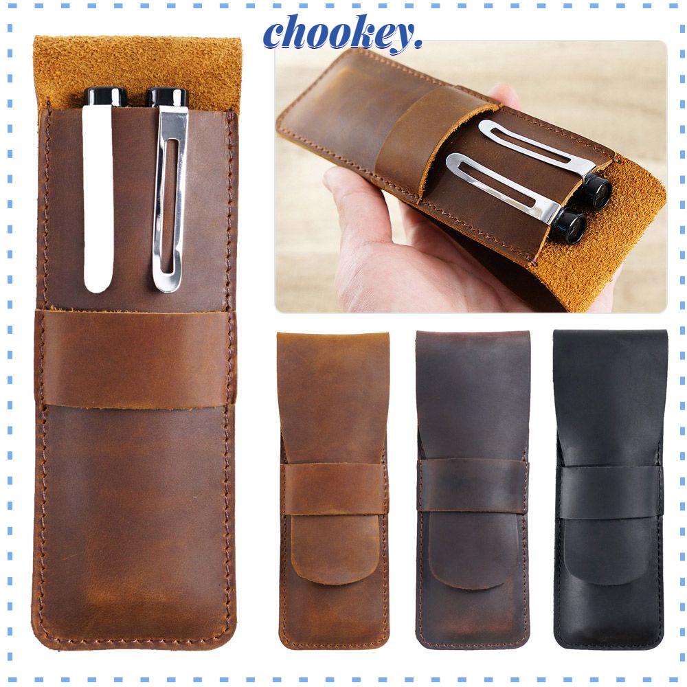 CHOOKEY Túi Đựng Bút Bằng Da PU Thiết Kế Đơn Giản Tiện Dụng