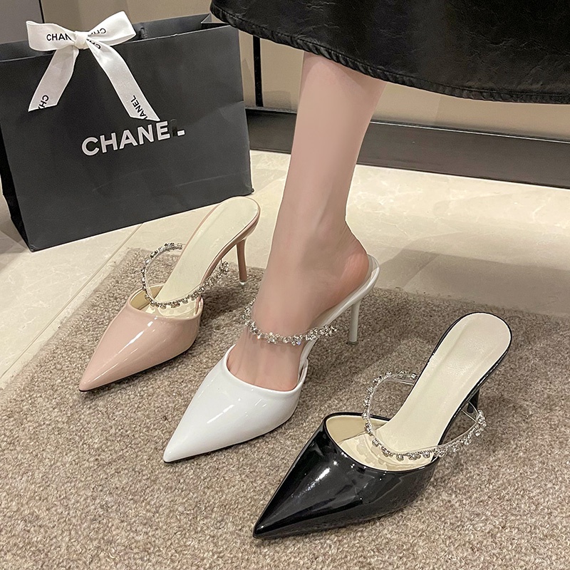 Giày Cao Gót Mũi Nhọn Thời Trang Mùa Hè Pháp Thanh Lịch