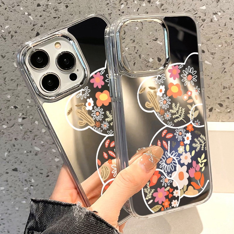 Ốp Lưng TráNg Gương HìNh Con GấU Cho IPhone 11 12 13 14 12Pro 13Pro 14Pro Pro Max XR X XS Max